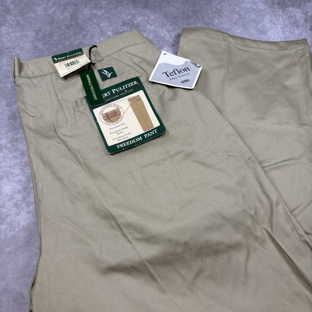 Vintage NEW Bert Pulitzer Collector's Edition 42x32 Khaki Pants Freedom Fit